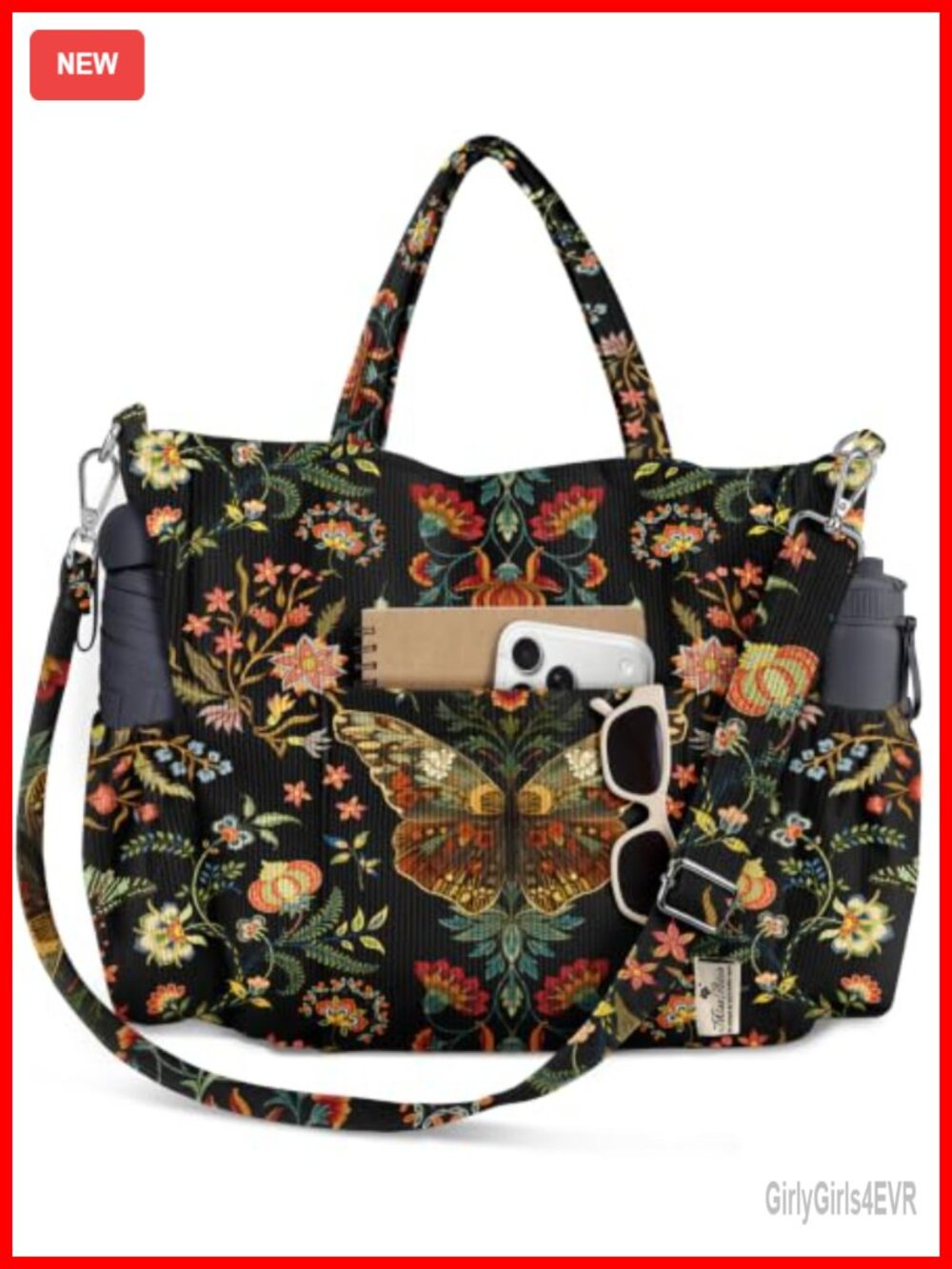 Corduroy Crossbody Tote Bag for Women with Adjustable Strap Fits 14 Inch Laptop